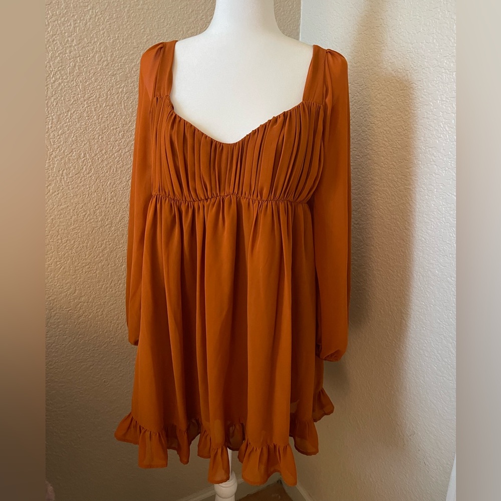 Abercrombie & Fitch Rust Long Sleeve Dress Size Medium